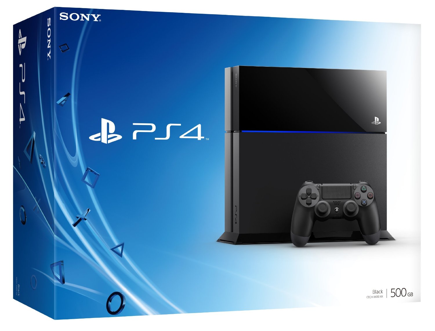Sony PlayStation 4 Konsole 500GB inkl. Wireless Controller - Schwarz-Glänzend