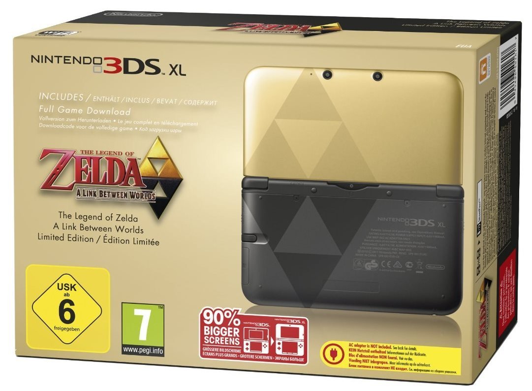 Nintendo 3DS XL Konsole - Zelda-Bundle - Gold-Schwarz