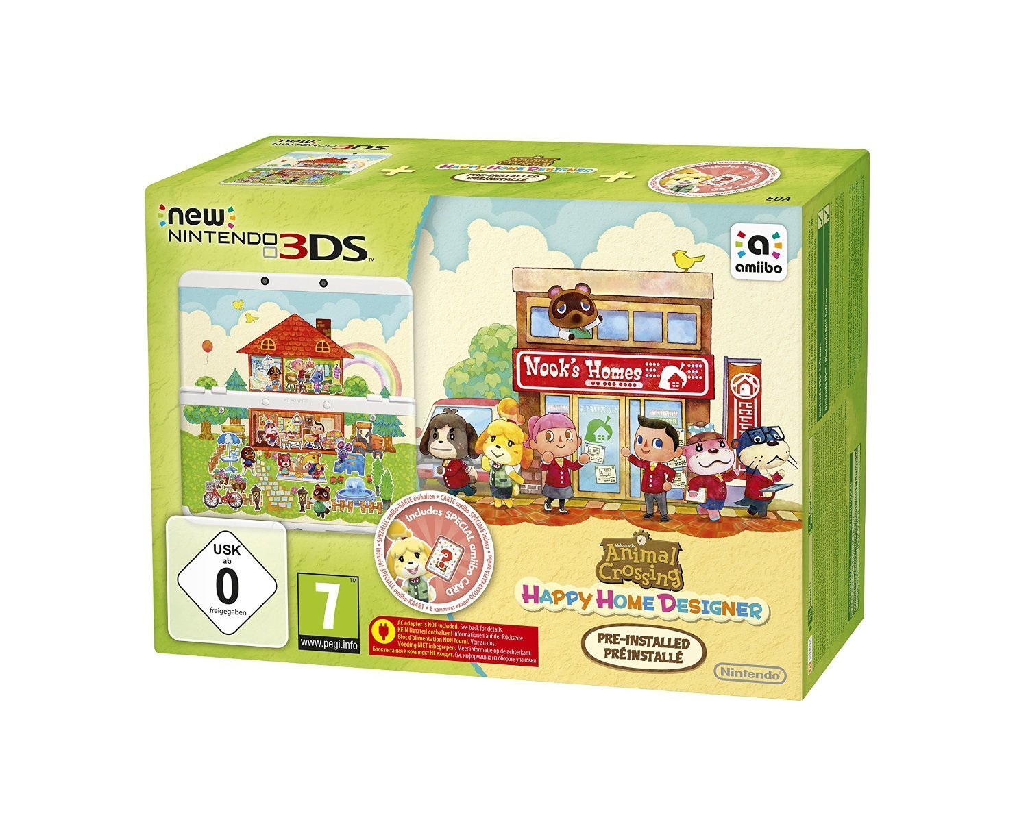 New Nintendo 3DS Konsole inkl. Animal Crossing Happy Home Designer + Zierblende - Weiß