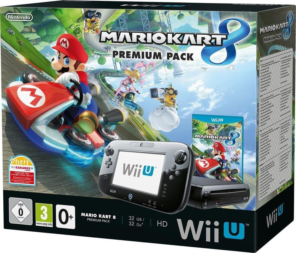 Nintendo Wii U Konsole - Mario Kart 8 Premium Pack - 32GB - Schwarz