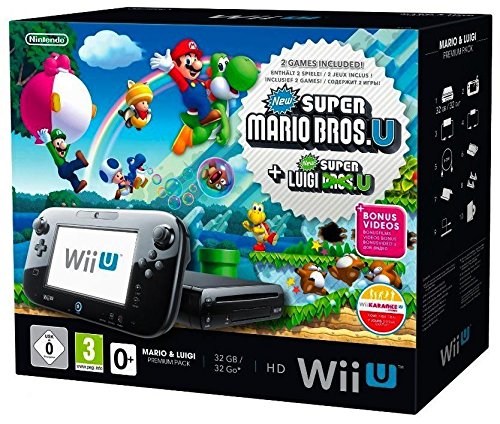 Nintendo Wii U Konsole - Mario + Luigi Premium Pack - 32GB - Schwarz