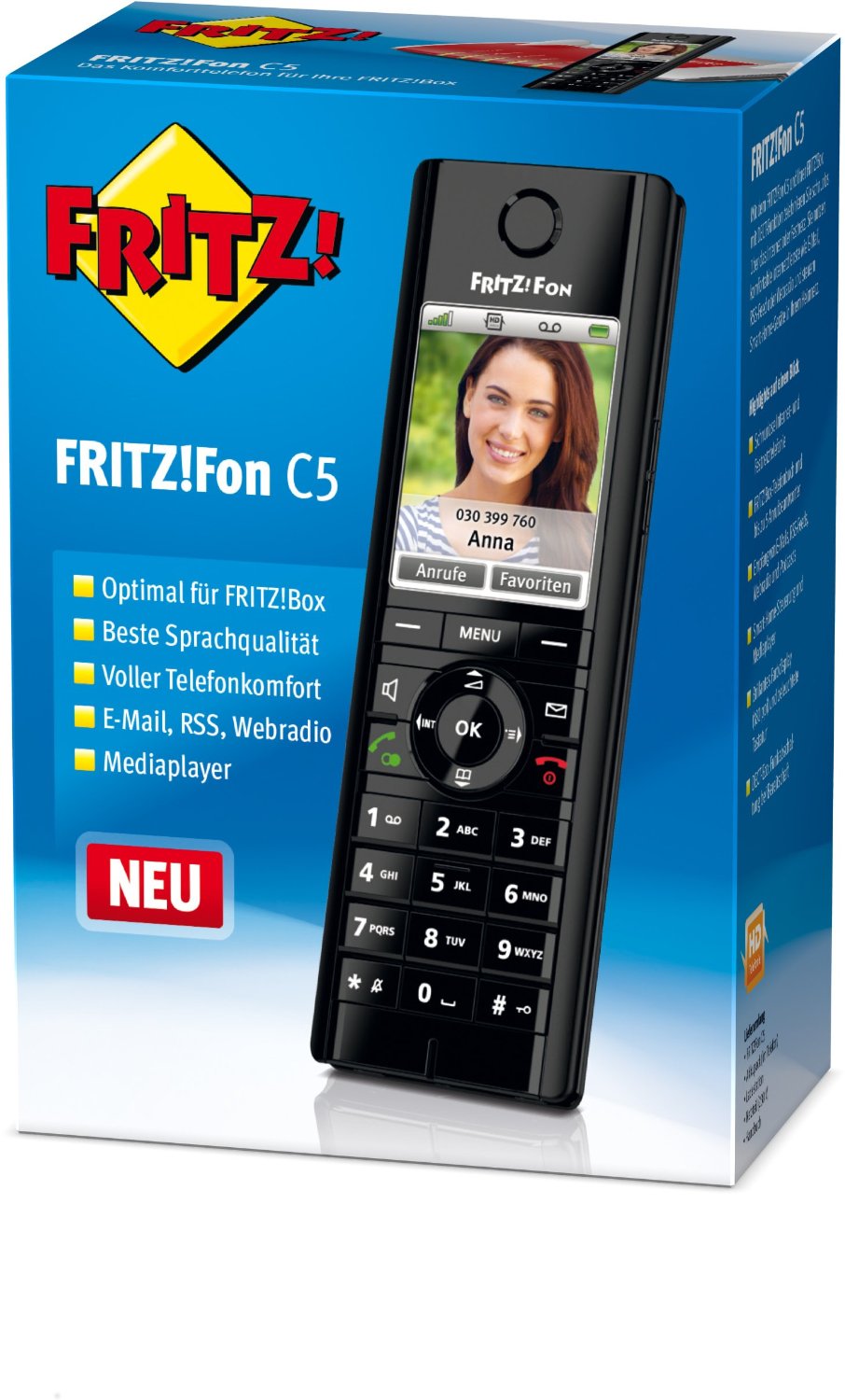 AVM FRITZ!Fon C5 DECT-Komforttelefon - Schwarz