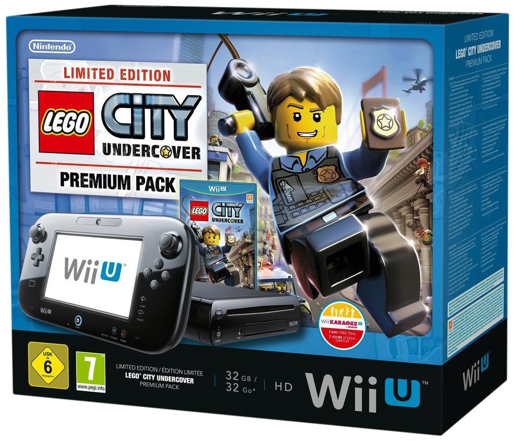 Nintendo Wii U Konsole - Lego City Undercover Premium Pack - 32GB - Schwarz