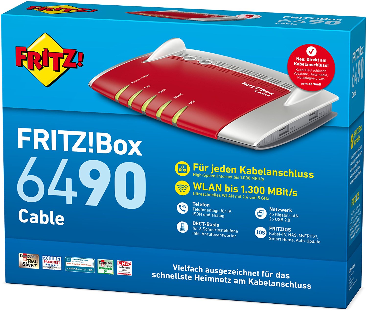 AVM FRITZ!Box 6490 Cable Kabel-WLAN-Router