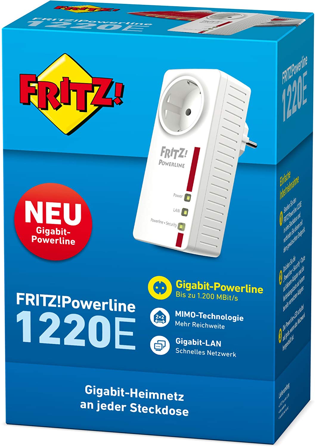 AVM FRITZ!Powerline 1220E Einzeladapter
