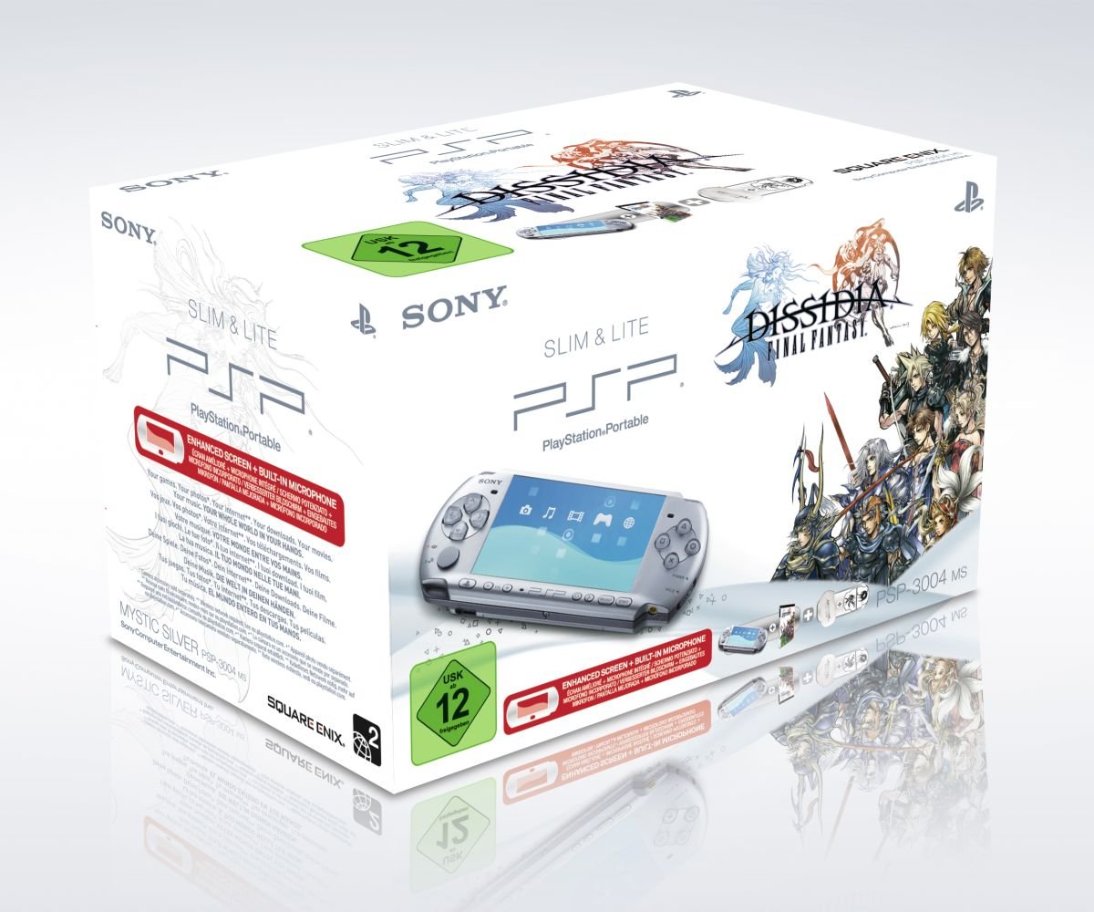 Sony PSP Konsole Slim & Lite (Modell 3004) - Silber inkl. Spiel DISSIDIA FINAL FANTASY
