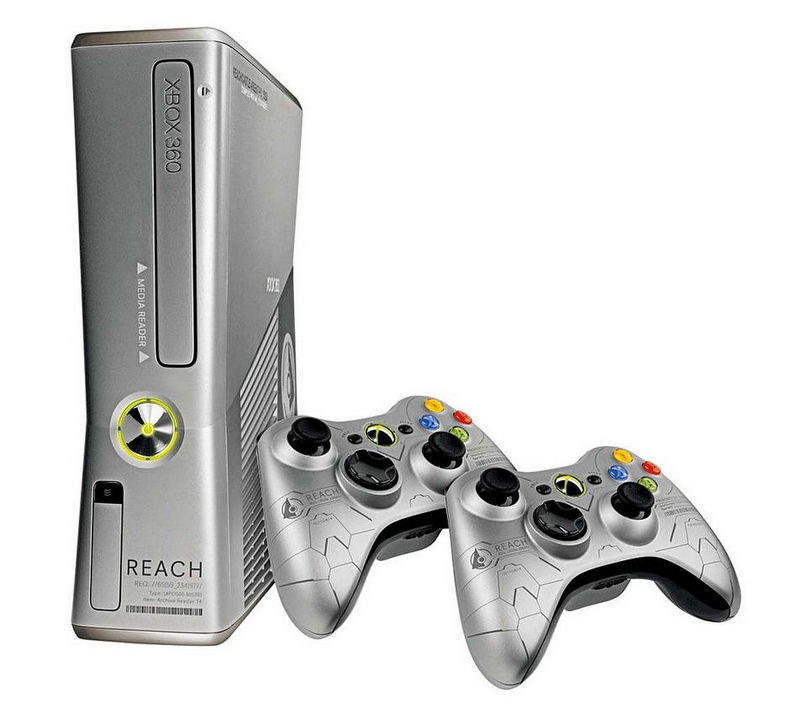 Microsoft Xbox 360 Konsole 250GB [Halo Reach Edition] inkl. 2 Wireless Controller - Silber