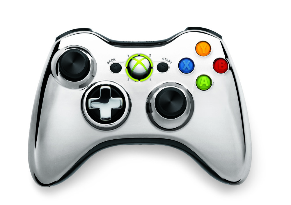 Microsoft Xbox 360 Wireless Controller - Chromsilber
