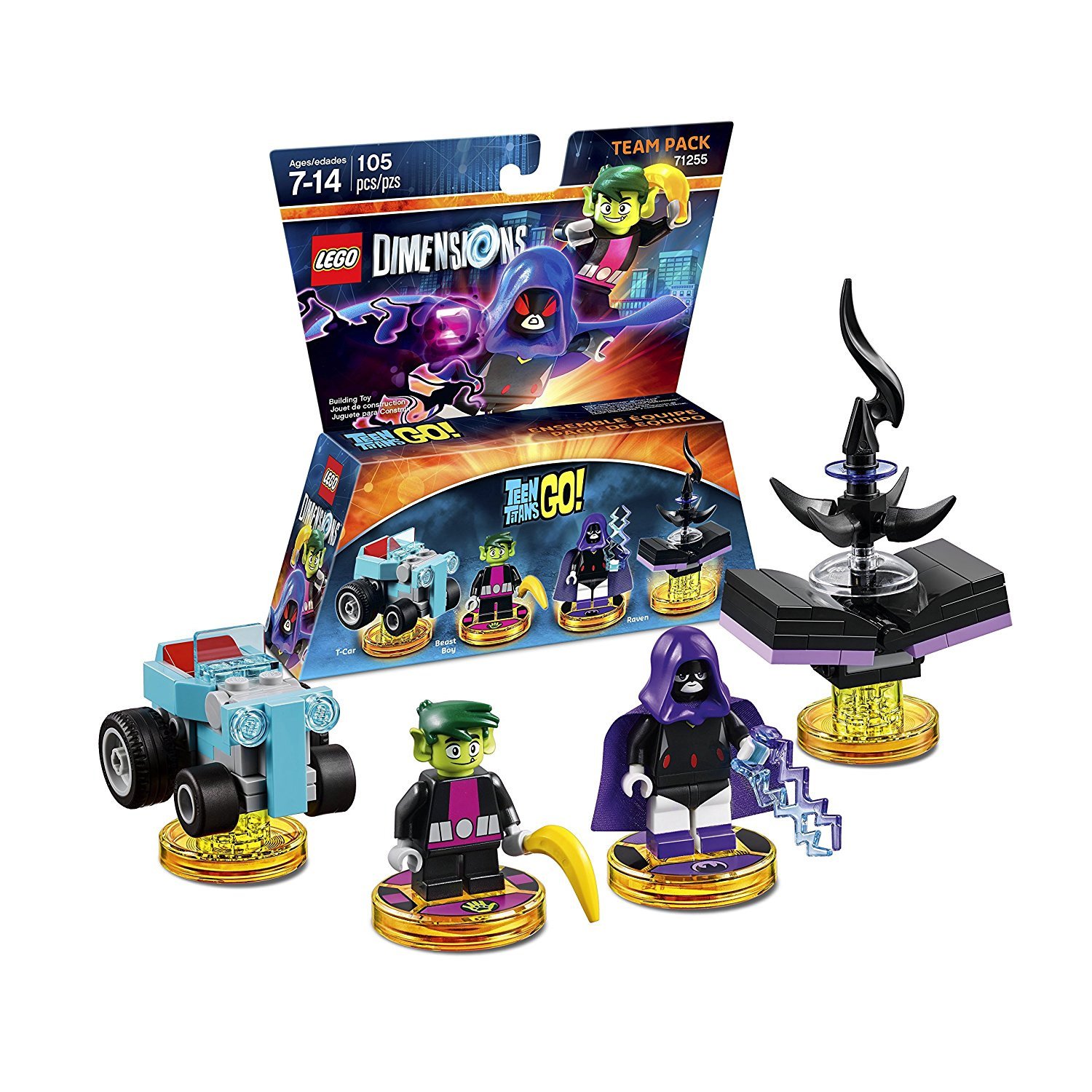 LEGO Dimensions - Team Pack (71255) - Teen Titans Go! (Beast Boy, Raven, T-Car, Ravens Spellbook)