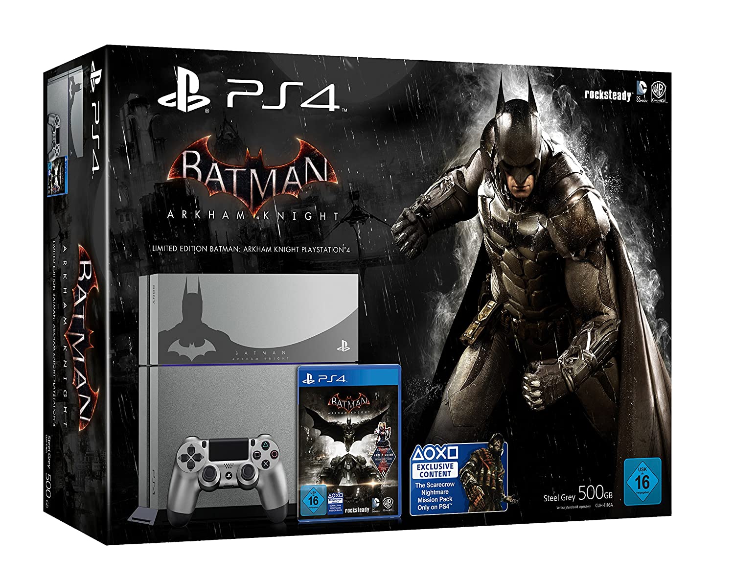 Sony PS4 Konsole 500GB inkl. Wireless Controller - [Limited Batman Arkham Knight Edition]