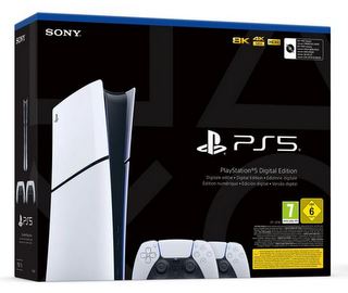 PS5 Slim Konsole - 1TB - (Digital Edition) inkl. 2x PS5 Wireless Controller - Weiß